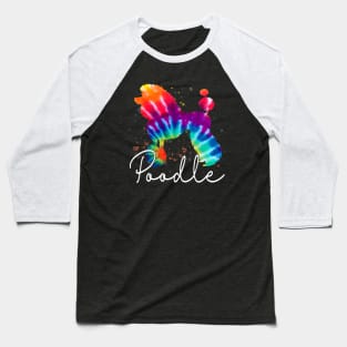 Poodle Dog Tie Dye Rainbow Baseball T-Shirt